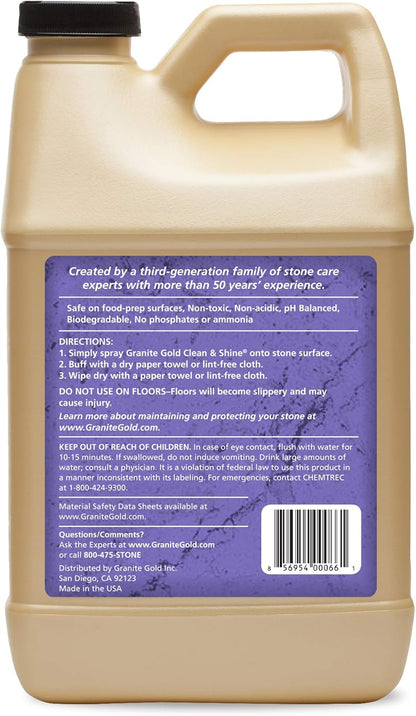 Granite Gold Clean and Shine Spray-Streak-Free Deep Cleaning & Polishing of Granite, Marble, Quartz, 24 Fl Oz (Pack of 1)