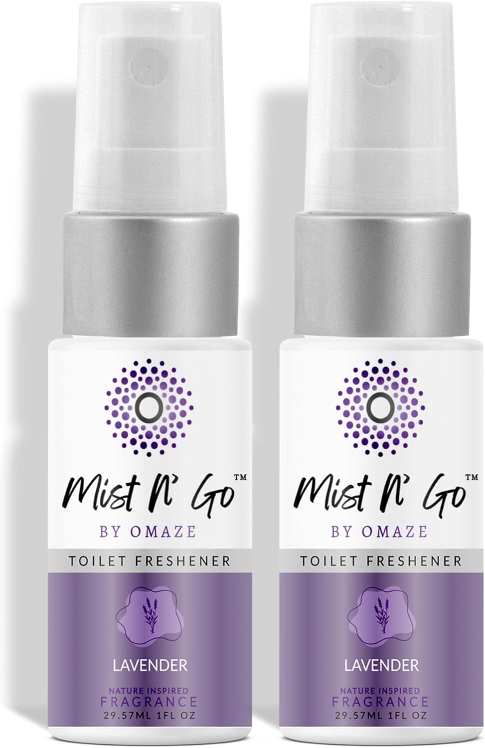 Mist N’ Go by Omaze Travel Bathroom Spray for Toilet Spray Odor Eliminator - Travel Toilet Spray for Bathroom Air Freshener Spray for Bathroom Deodorizer - Clean Mix, Travel Size (1oz x2)