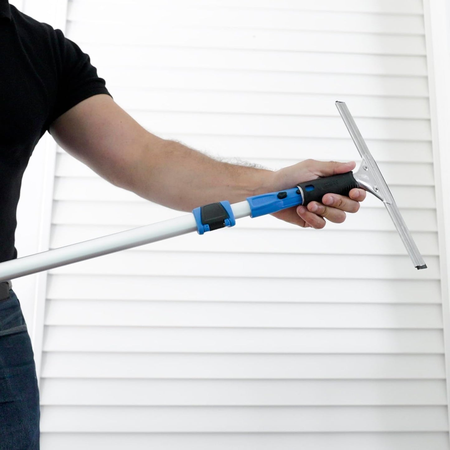 Unger Connect and Clean 16” Performance Window and Glass Cleaning Squeegee with Replacement Rubber, Cleaning Supplies, Heavy Duty Household Cleaner Tools with Streak-Free Results