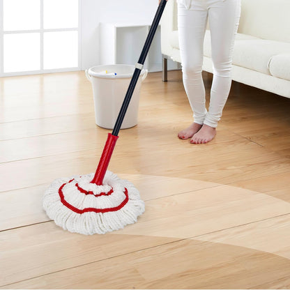 KeFanta Self-Wringing Twist Mop for Floor Cleaning, Long Handled Microfiber Floor Mop with Top Scouring Pad for Kitchen, Hardwood, Restaurant, Bathroom, Garages, Warehouses, Office,57-inch