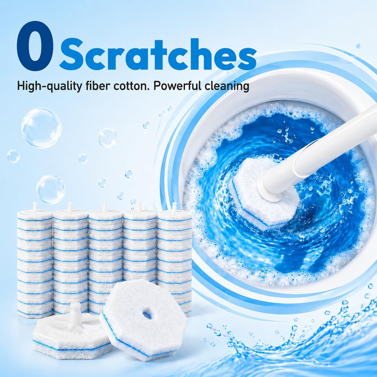 60 Count Toilet Wand Refills for Clorox Toilet Brush, Disposable Heads for Deep Cleaning, Instant Foam
