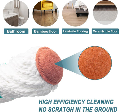 KeFanta Self-Wringing Twist Mop for Floor Cleaning, Long Handled Microfiber Floor Mop with Top Scouring Pad for Kitchen, Hardwood, Restaurant, Bathroom, Garages, Warehouses, Office,57-inch