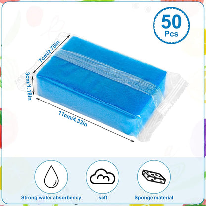 50 Pcs Individually Wrapped Sponges, Uncompressed Non Scratch Scrouing Sponges for Household Cleaning Dishes Kitchen Airbnb Apartment Car Bike Gray