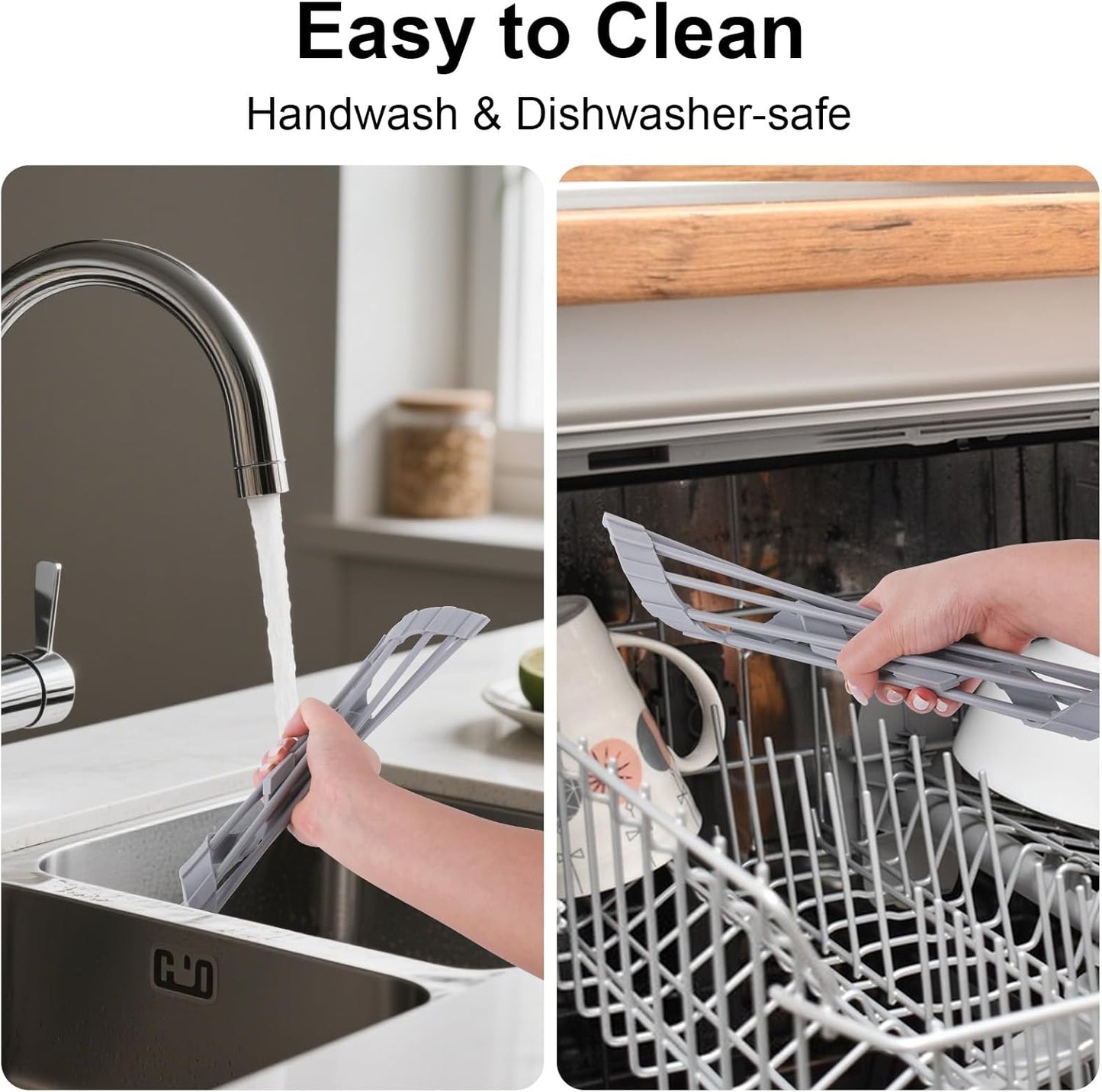 Corner Sink Caddy Triangle Dish Drying Rack for Sink Corner, Sponge Holder Roll Up Dish Drying Rack Over The Sink, Stainless Steel Kitchen Sink Organizer Drainer Mat Sponge Caddy for Counter Storage