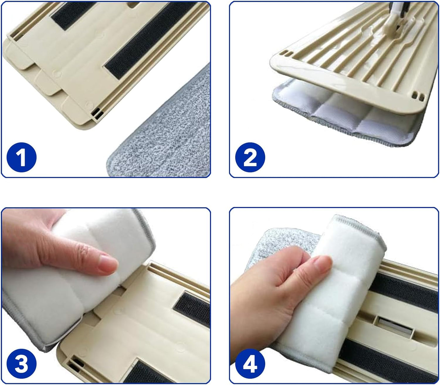 Microfiber Cleaning Pads: 10 Pack 13" X 4.9" Washable for Floor Cleaning Compatible with Tethys & Most 13 Inch Flat Mops - Replacement for Mop Bucket Set