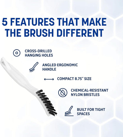 SPARTA Flo-Pac Grout Brush Crevice Brush, Detail Brush, Nylon, 8 Inches, White