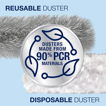 Bona High Performance Dusting System - 1 Extendable Handle, 3 Disposable Dusters, 1 Reusable Duster, & 1 Storage Bag - Extendable Dusting Kit