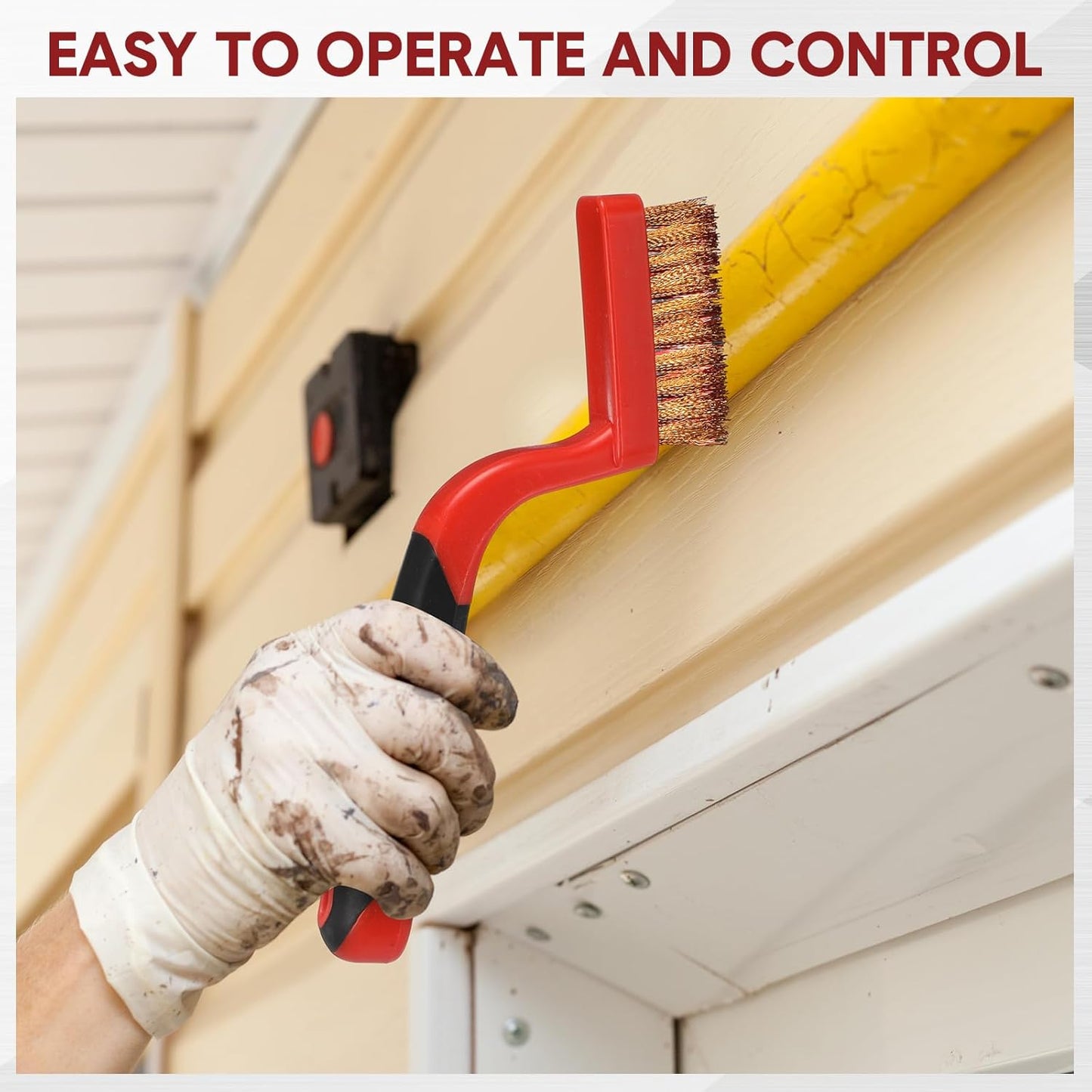 Sumind 30 Pcs Wire Cleaning Brush Set Nylon/ Stainless Steel/ Brass Metal Brush with Curved Handle Grip Paint Remover for Cleaning Rust Grout Cleaner (Nylon, Brass, Stainless Steel)