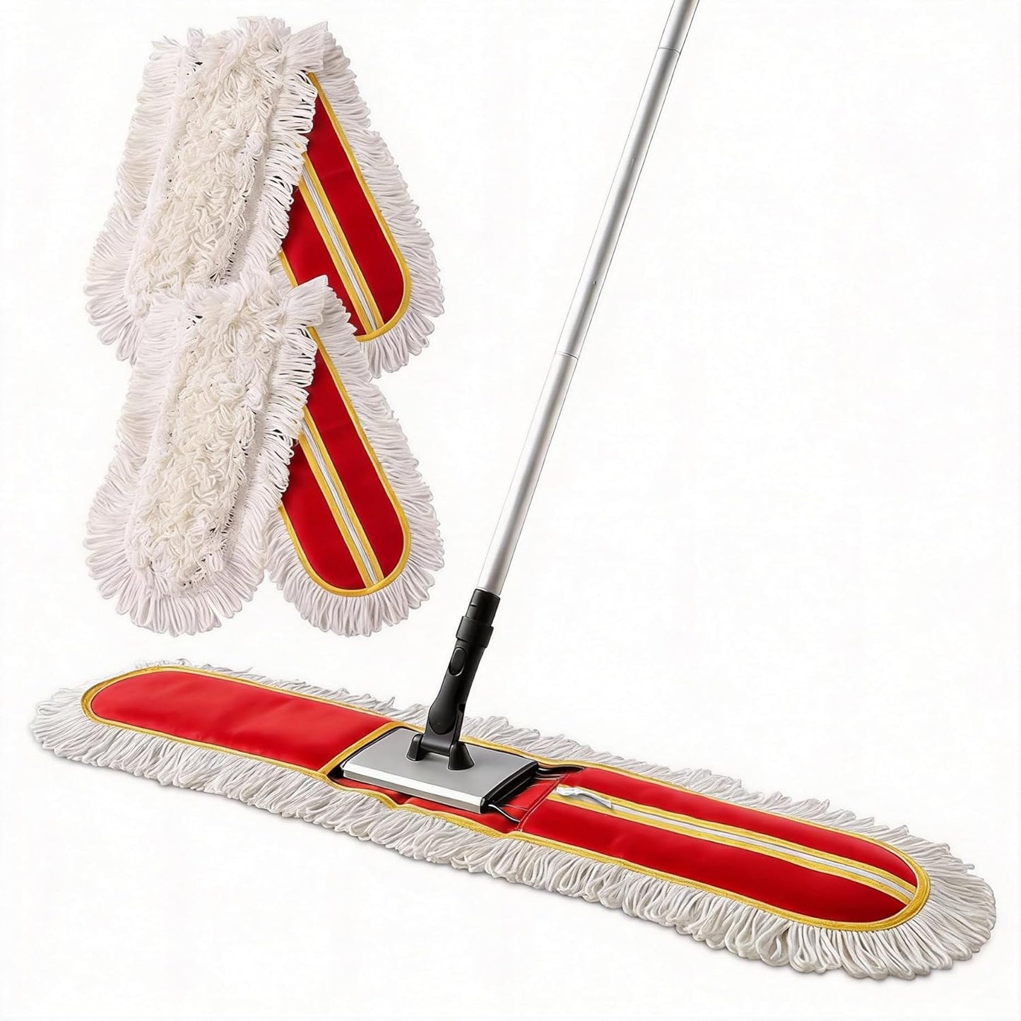 CLEANHOME 36" Commercial Dust Mops for Floor Cleaning Heavy Duty Floor Duster Mop with Long Handle Hotel Gym Household Cleaning Supplies for Hardwood, Tiles, Marble Floors (Green)