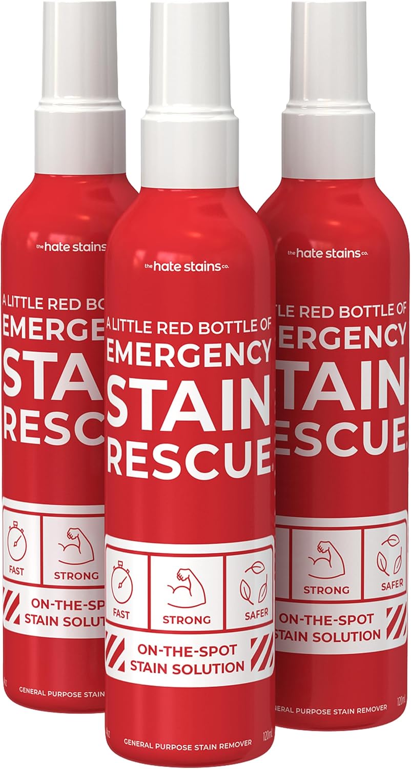 Emergency Stain Rescue Stain Remover Spray - For Wine & Coffee - Blood Stain Remover Clothes & Laundry - Carpet Cleaner Spray with No Added Phosphates - 2 x 4 Fl Oz