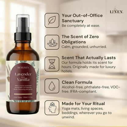 Lavender & Lemon Linen Spray | Clean Refreshing Aromatherapy Made with Pure Essential Oils | Fabric Freshener & Deodorizer for Carpet Kitchen Laundry Bathroom | 4 fl oz