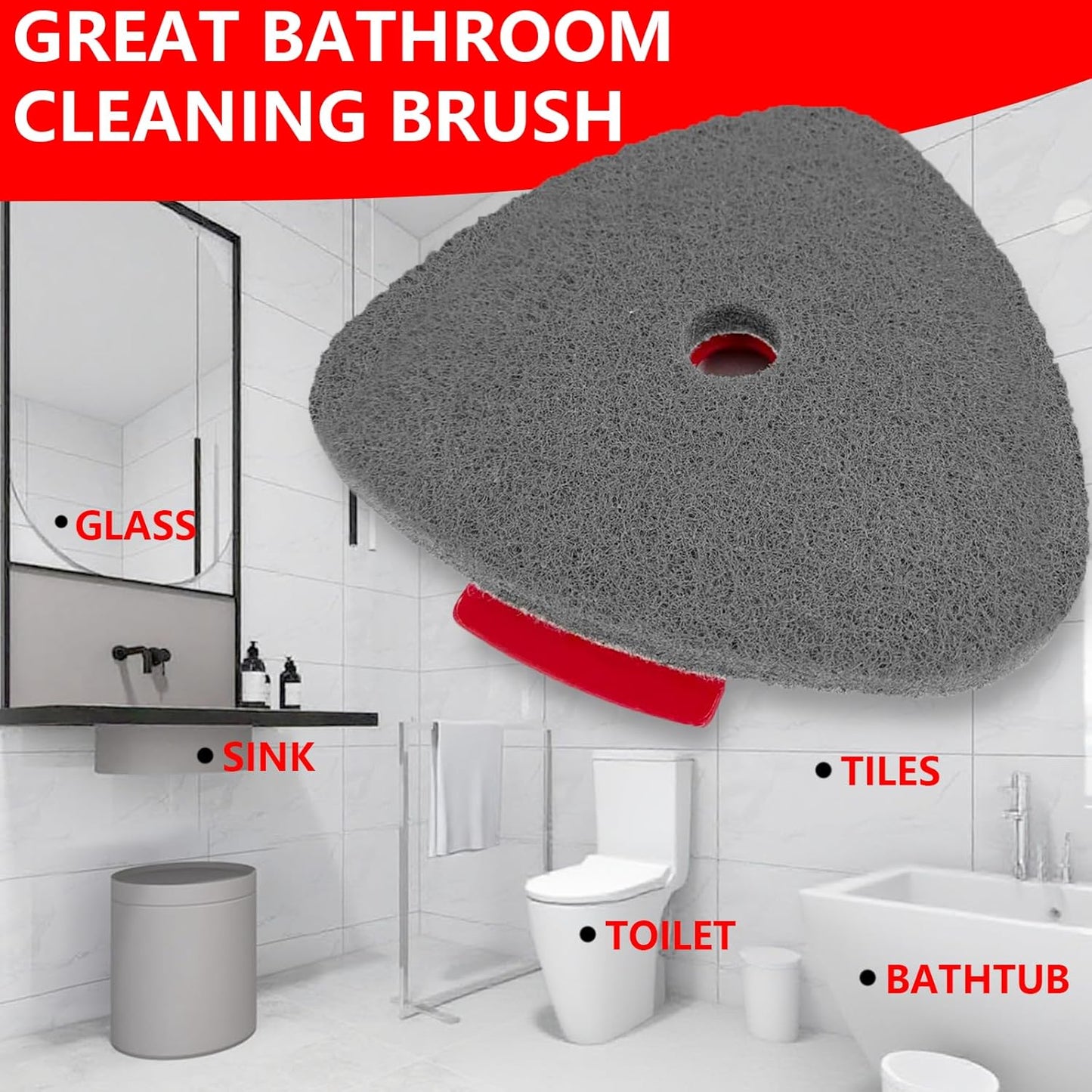2 Pack Upgrade Scrub Brush Replace Heads Compatible with O Cedar EasyWring 1 Tank Spin Mop,Mop Replacement Scrubber Head Brush,Floor Cleaning Brush,More Layers of Bristles for Bathroom, Deck, Kitchen