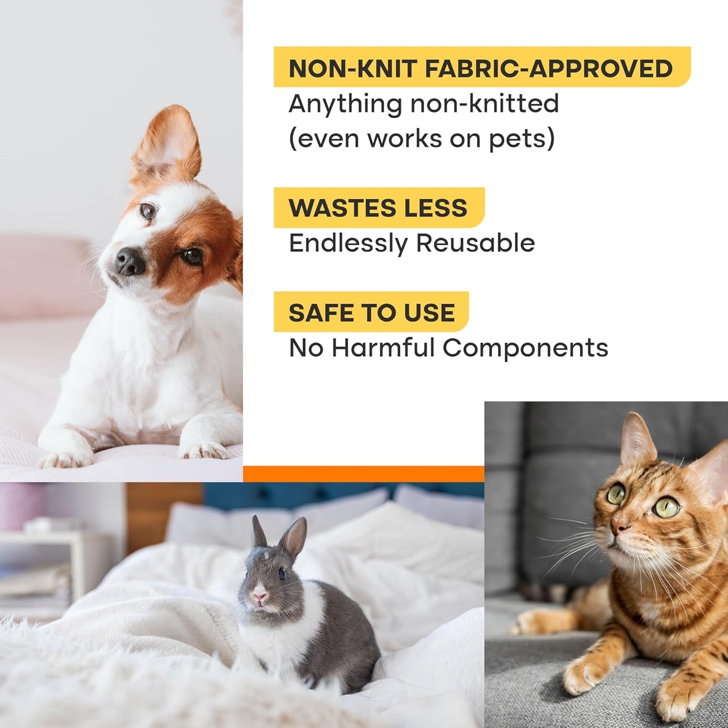 Carpet Rake for Pet Hair Removal – Reusable Cat & Dog Hair Remover Broom with Adjustable 60" Long Handle, Rug Rake Scraper for Carpet, Rugs, Mats, Upholstery & Couch Cleaning