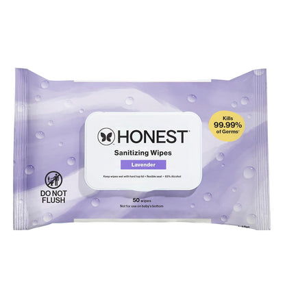 The Honest Company Fragrance-Free Sanitizing Alcohol Wipes, Antibacterial with Aloe, Kills 99% of Germs, 150 Count