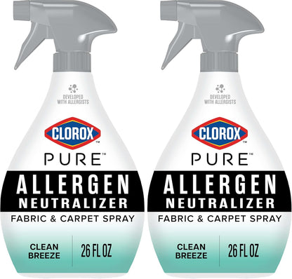 Clorox PURE Allergen Neutralizer Fabric and Carpet Spray, Clean Breeze, 26 Fluid Ounces (Pack of 2)
