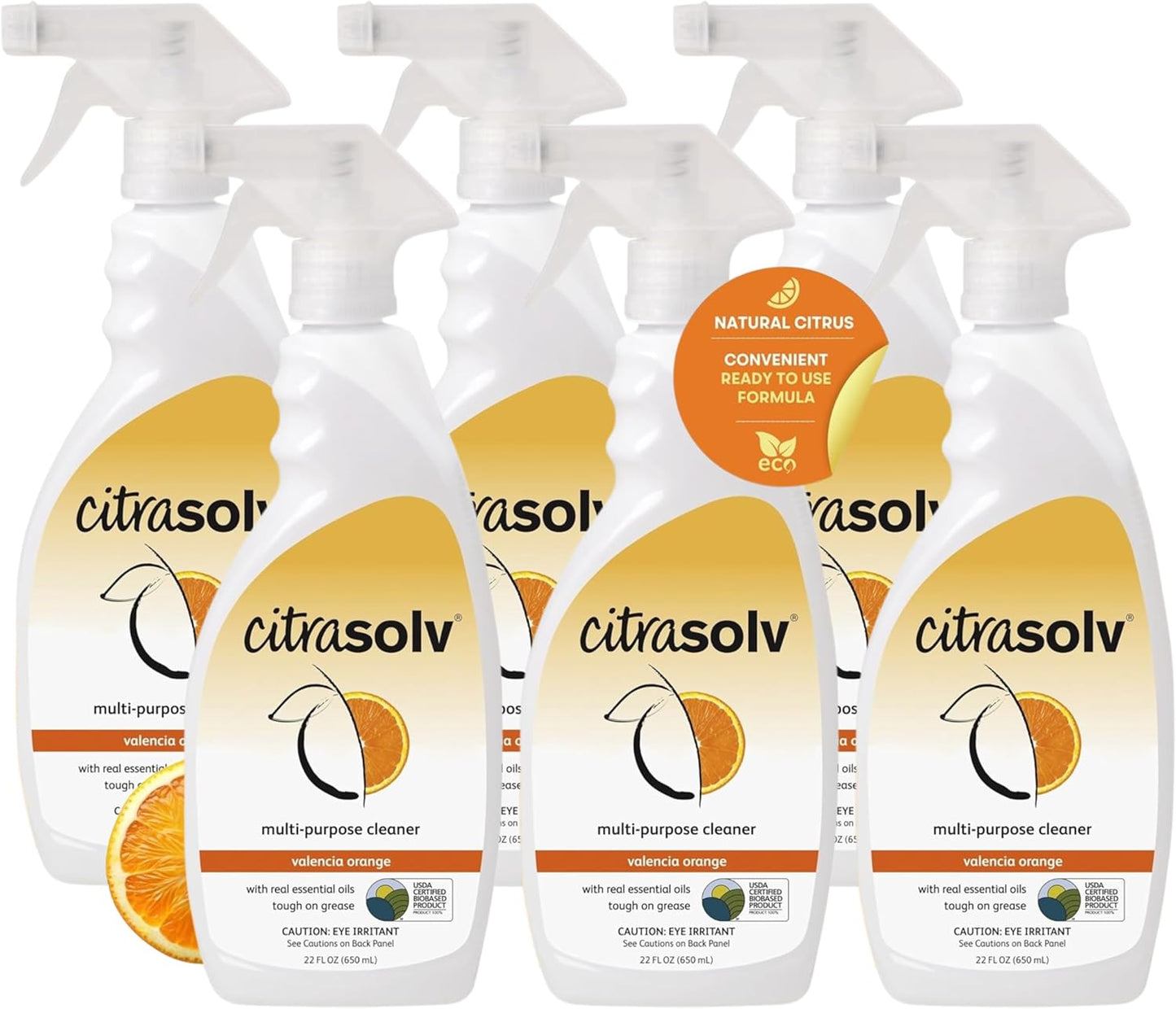 Citra Solv All Purpose Cleaning Spray – Powerful Citrus Degreaser for Kitchen & Bathroom, Multi-Surface Cleaner, No Harsh Chemicals, Valencia Orange 22oz