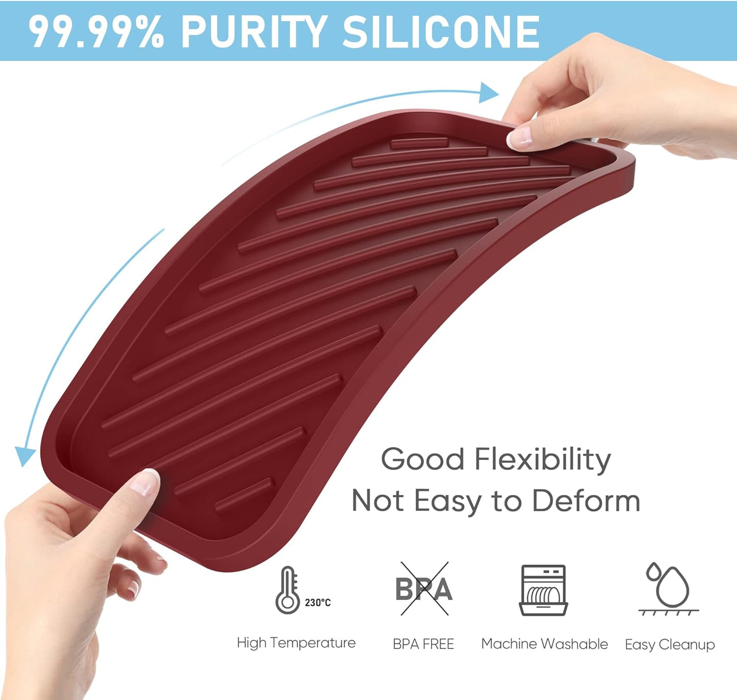 EG-SIPRO Silicone Sponge Holder, Kitchen Sink Organizer Tray, Sponge Caddy for Bathroom Counter, Dish Soap Holder, Scouring Pad