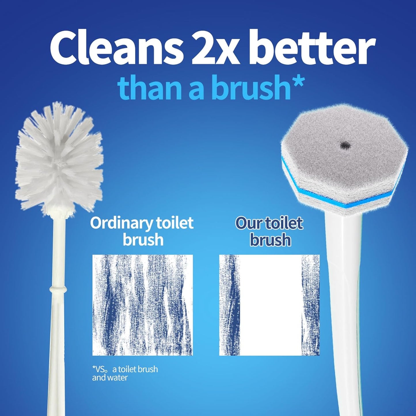 Disposable Toilet Brush Cleaning System with 50pcs Refills Pads Replacement Heads, Toilet Cleaning Stick, Wall Mounted Toliet Wand Kit Bathroom Maintenance, Toilet Bowl Cleaner Wands Holder and Set