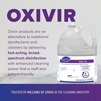 Oxivir Diversey Tb Ready-to-Use Liquid Hydrogen Peroxide Disinfectant Cleaner, Tuberculocidal Multi-Surface Cleaner, 1 Gallon