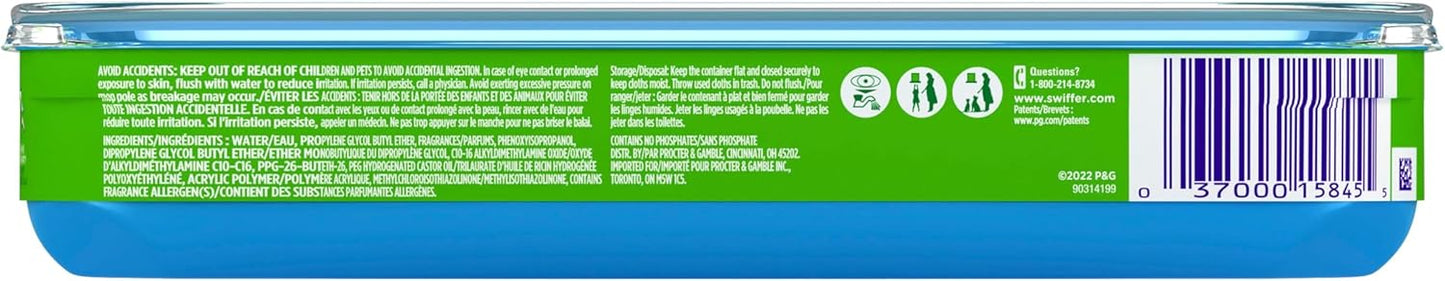 Swiffer Sweep + Mop, Wet Pads Refill, Floor Cleaner for Dirt, Dust, Hair, Cleaning Cloths for Mopping Home, Bathroom, Kitchen, All Purpose Multi-Surface Floor Wipes, Gain, 24ct