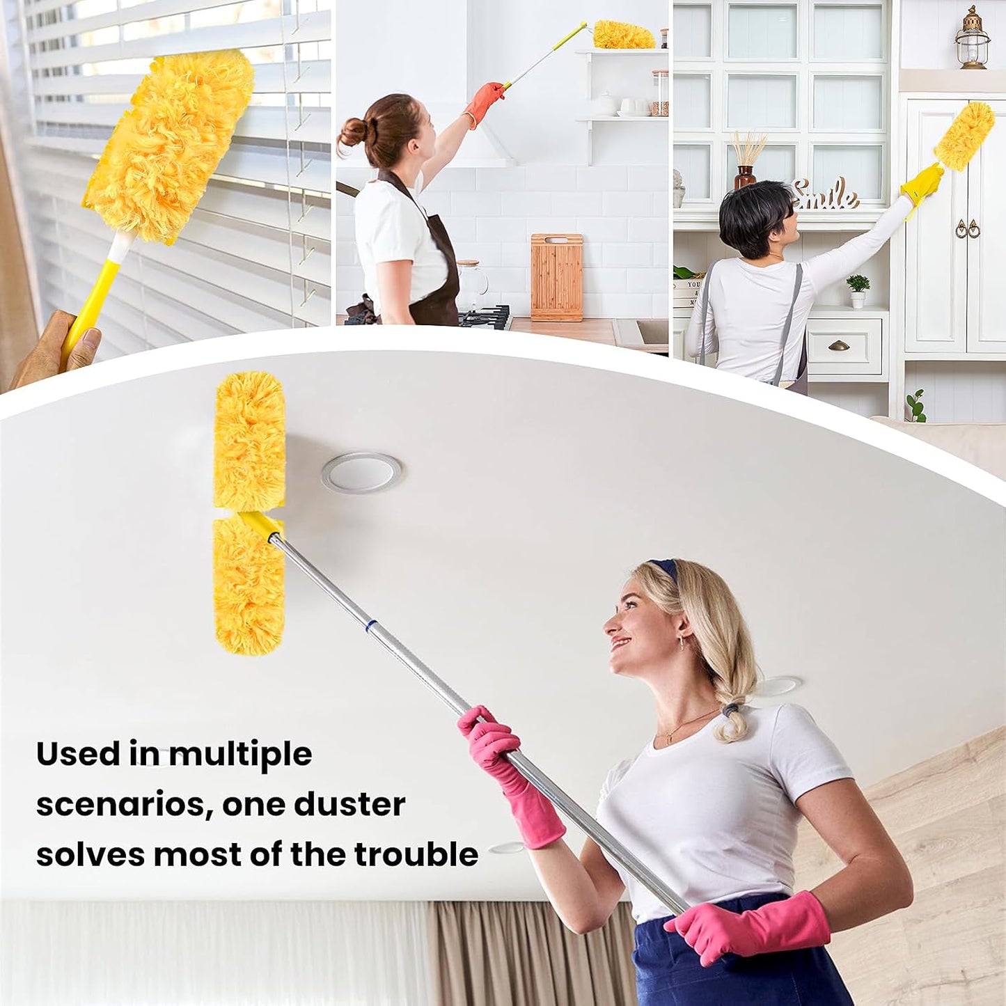 20 Count Feather Dusters Refill for Cleaning, 180 Degree Heavy Duty Duster Replacement Head for Swiffer Duster,Dusting Furniture, Blinds, Ceiling Fans, Helps Remove Allergens