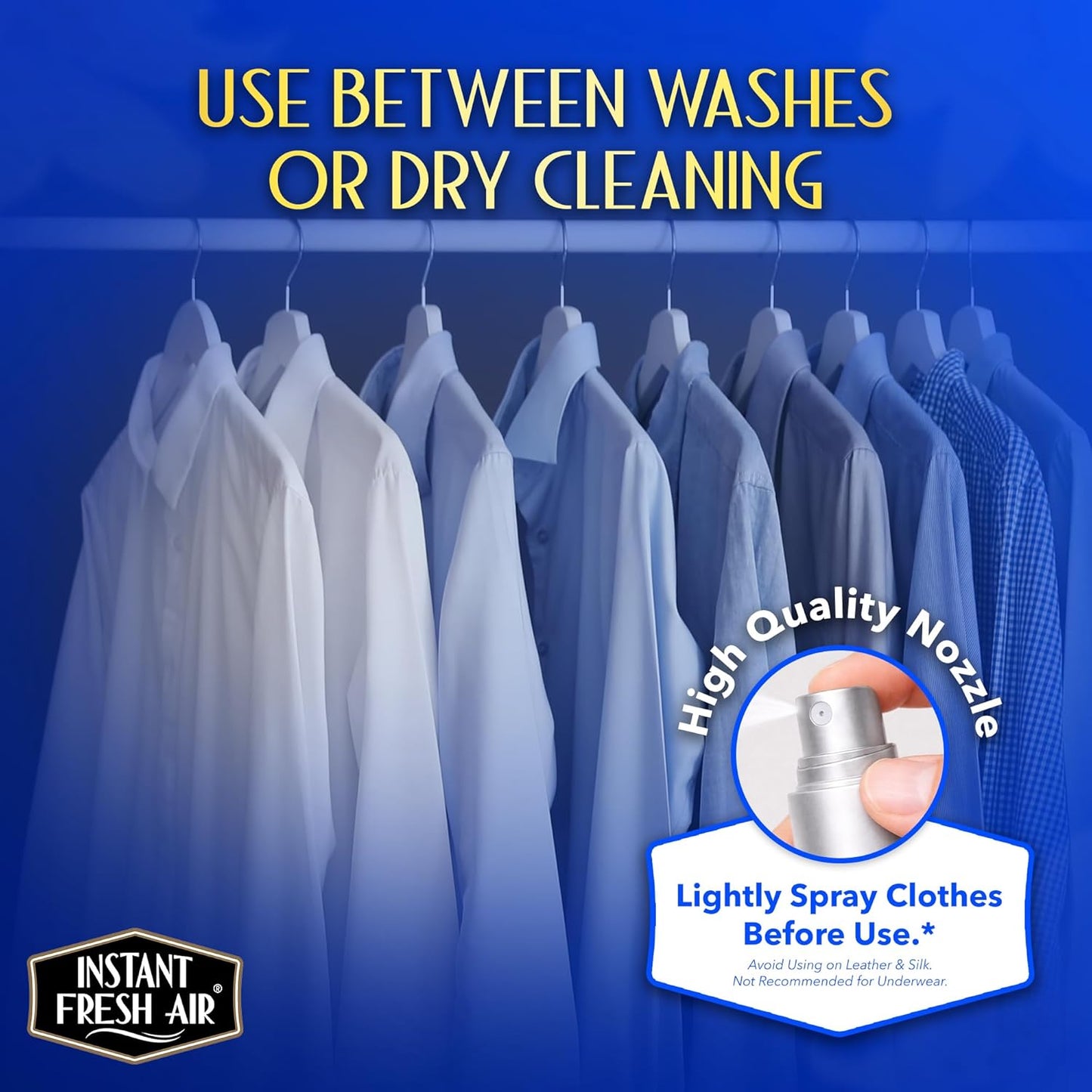 Fabric Freshener Spray & Deodorizer Odor Eliminator - Works Instantly with Noxban™ - Eco-Friendly Fabric Refresher & Odor Neutralizer - Safe for Garments, Linens, Bedding - Men's