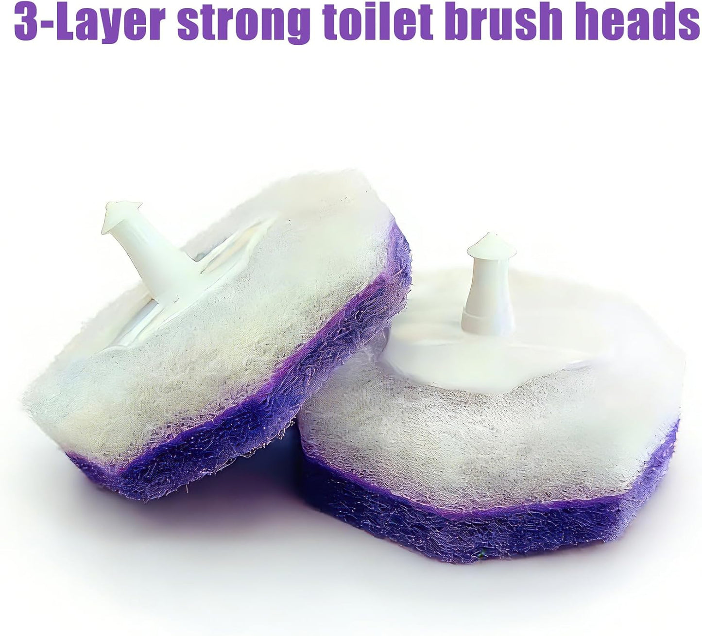 50 Pack Toilet Wand Refills Compatible with Clorox Toilet Wand Handle - Lavender Scented Disposable Cleaning Heads - Purple Scrubber Pads Refill Kit with Pre-loaded Cleaner (Wand Not Included)