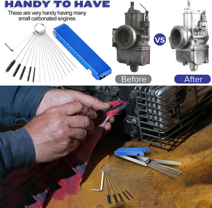 Valchoose Premium Torch Tip Cleaner, Stainless Steel Carburetor Cleaning Kit Heavy Duty, Density Nylon for Motorcycle Jet Lawnmower Small Engine Welding Stove Airbrush Spray Gun