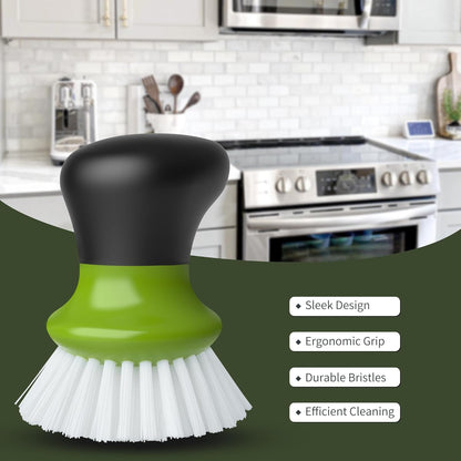 MR.SIGA Dish Scrub Brush, Palm Brush Dish Scrubber with Ergonomic Grip, Kitchen Brushes for Dishes, Gray, Pack of 2