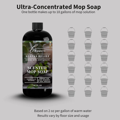 Lapew Baccarat Scented Mop Soap - Luxury Floor Cleaner Concentrate for Mopping Tile, Laminate, Vinyl & Hardwood | Streak-Free, Low-Foam | 36 oz - Colors A