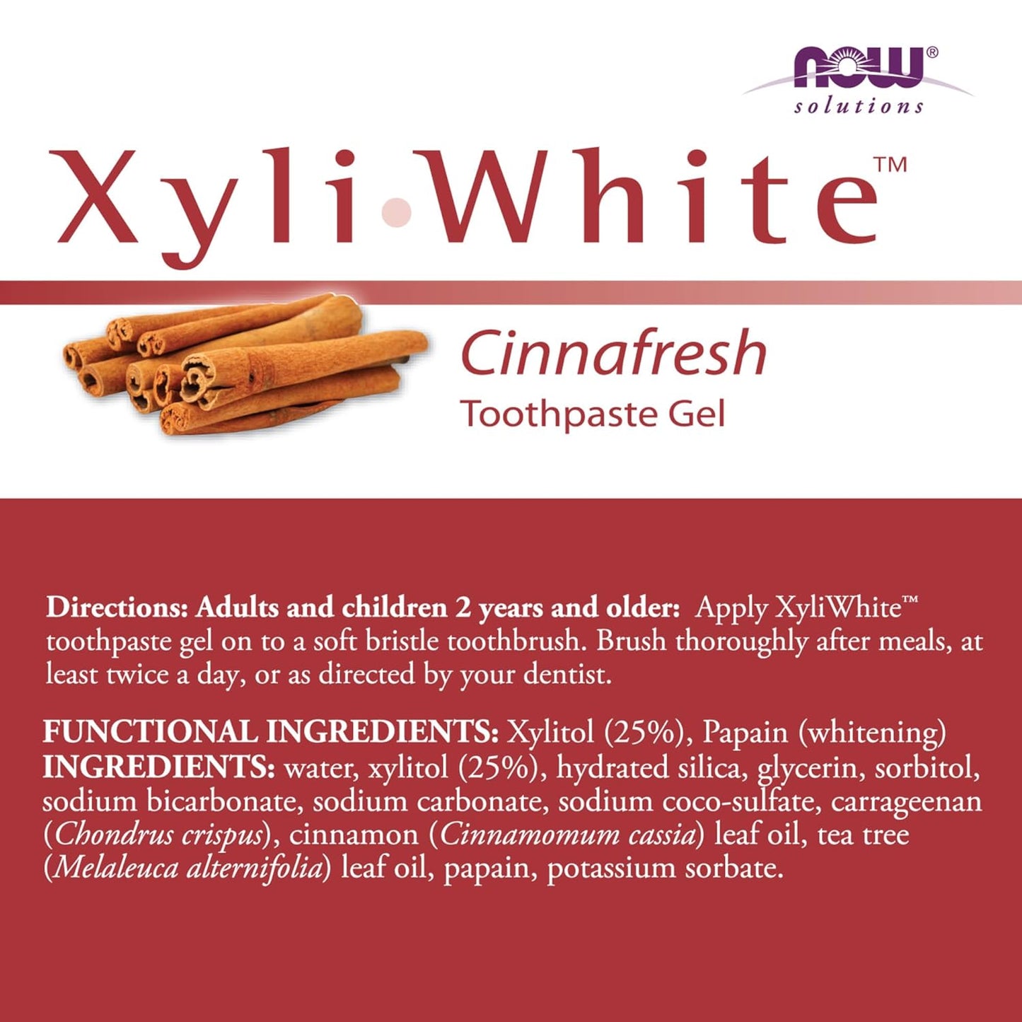 NOW Solutions, Xyliwhite™ Toothpaste Gel, Platinum Mint, Cleanses and Whitens, Fresh Taste, 6.4-Ounce