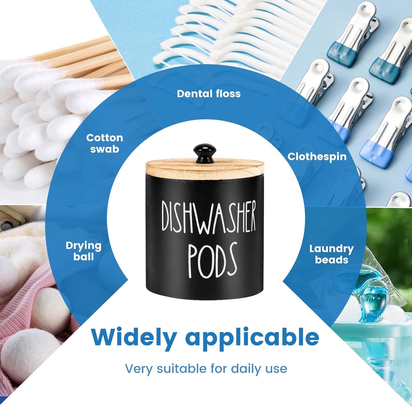 Dishwasher Pod Container Small Dishwasher Pod Holder With Lid Weekly Supply To Keep Fresh Round Storage Wide Opening Laundry Detergent Laundry Pod Holder Laundry Pods Container For Home Kitchens