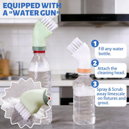 Crevice Cleaning Brush Set，Grill Brush，Hard Bristle Crevice Cleaner Connected to Mineral Water Bottle，for use in: Kitchen, Bathroom Sinks and Corners, Crevices, Window Tracks, and Tight Spaces.4pcs