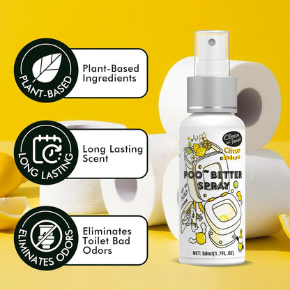 Clean-n-Fresh Toilet Spray, Variety Pack of 3 - Citrus/Lavender/Hibiscus, Bathroom & Toilet Odor Elimination, Travel Size 1.7 Fl Oz Each, Total 5.1 Fl Oz