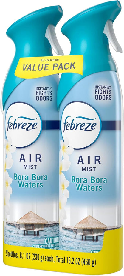 Febreze Air Mist Air Freshener Spray, Odor-Fighting Room Spray, Air Fresheners for Home and Bathroom and Kitchen, Aerosol Can, Downy April Fresh Scent, 8.8oz (Pack of 2)