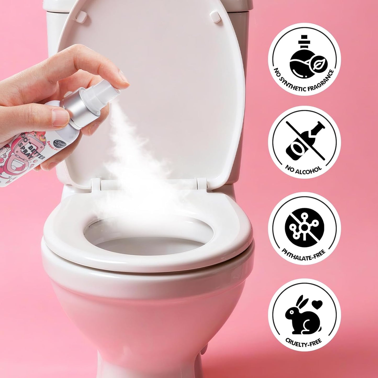 Clean-n-Fresh Toilet Spray, Variety Pack of 3 - Citrus/Lavender/Hibiscus, Bathroom & Toilet Odor Elimination, Travel Size 1.7 Fl Oz Each, Total 5.1 Fl Oz