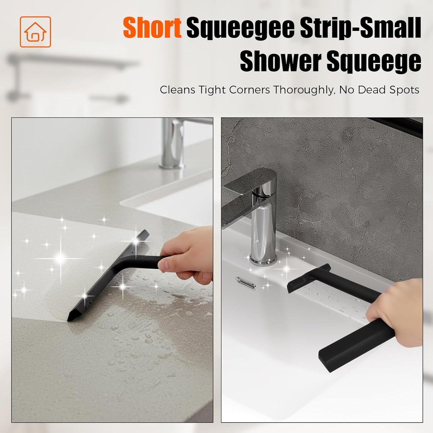 Shower Squeegee for Glass Doors,All-One-Piece Silicone Squeegee for Shower Glass with Mobile Hook,Household Window Mirror Squeegee,for Cleaner Bathroom, Window,Glass, Kitchen, Tile Wall, Car