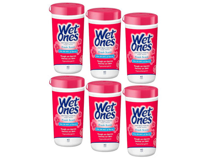 Wet Ones Antibacterial Hand Wipes, Tropical Splash Wipes, Antibacterial Wipes, Hand Sanitizer Wipes, Wet Ones Wipes, 40ct Canister (6 pack)