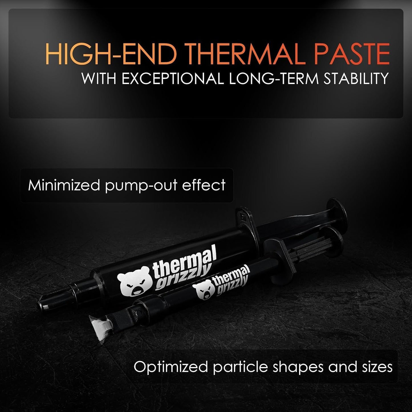 Thermal Grizzly - Duronaut - Enhanced Durability & High Performance Thermal Paste - for Maximum Conductivity While Overclocking CPU/GPU/PS4/PS5/Xbox with 12 Cleaning Wipes 6 Wet & 6 Dry (2g + Wipes)