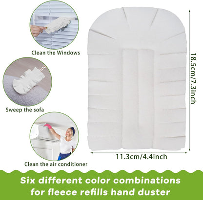Zubebe 12 Pcs Duster Refill Reusable Fleece Duster Refills Feather Flat Dusters Multi Surface Washable Cleaning Pads Tools for Home, Blinds, Car, Pet, Furniture, Fans (Dark Color)
