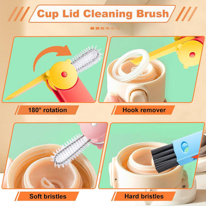 3 in 1 Cup Lid Cleaning Brush, Portable Gap Cleaner Brush - Multifunctional Bottle Cleaning Brush for Bottle Gap/Tight Spaces/Travel Bottle Lid, Home Kitchen Crevice Brush Tools, 3 PCS