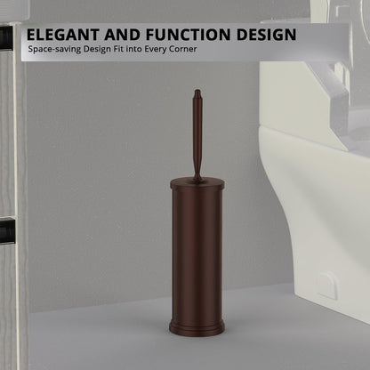 Premium 304 Stainless Steel Toilet Brush and Holder: Weighted Stable Base, Removable Inner Tube, Splash-Proof Design for 360° Thorough Cleaning & Space-Saving Storage,Nickel