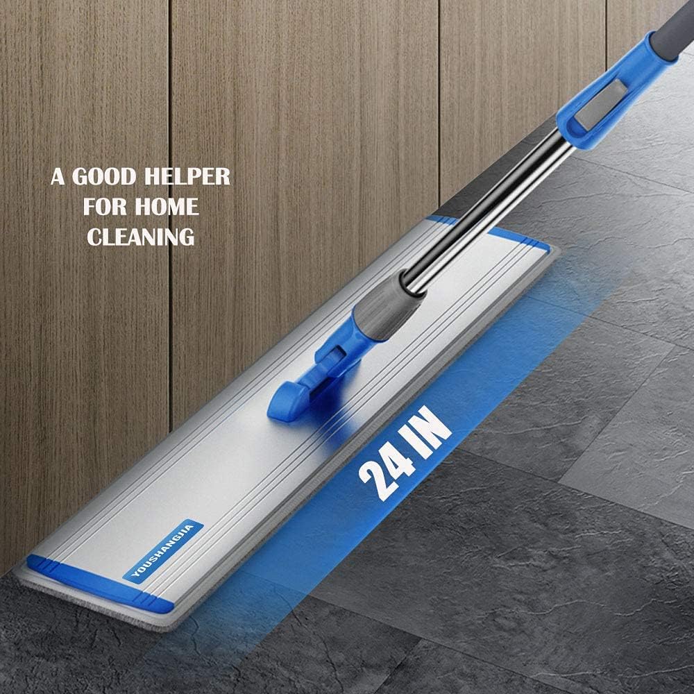 2-in-1 Microfiber Mop for Wet & Dry Use, 15-Inch with 4 Washable Pads, Adjustable Handle for Effortless Deep Cleaning and Floor Protection