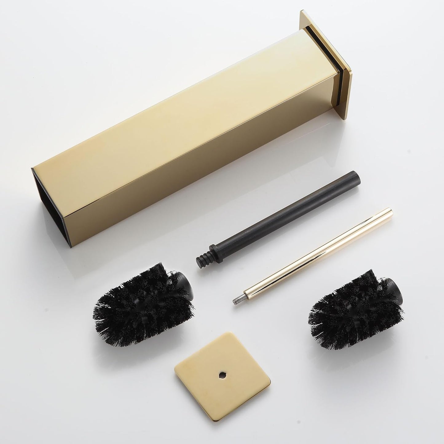 BVL Toilet Brush and Holder Set Brushed Nickel Stainless Steel 304 Square Freestanding Toilet Brush for Bathroom