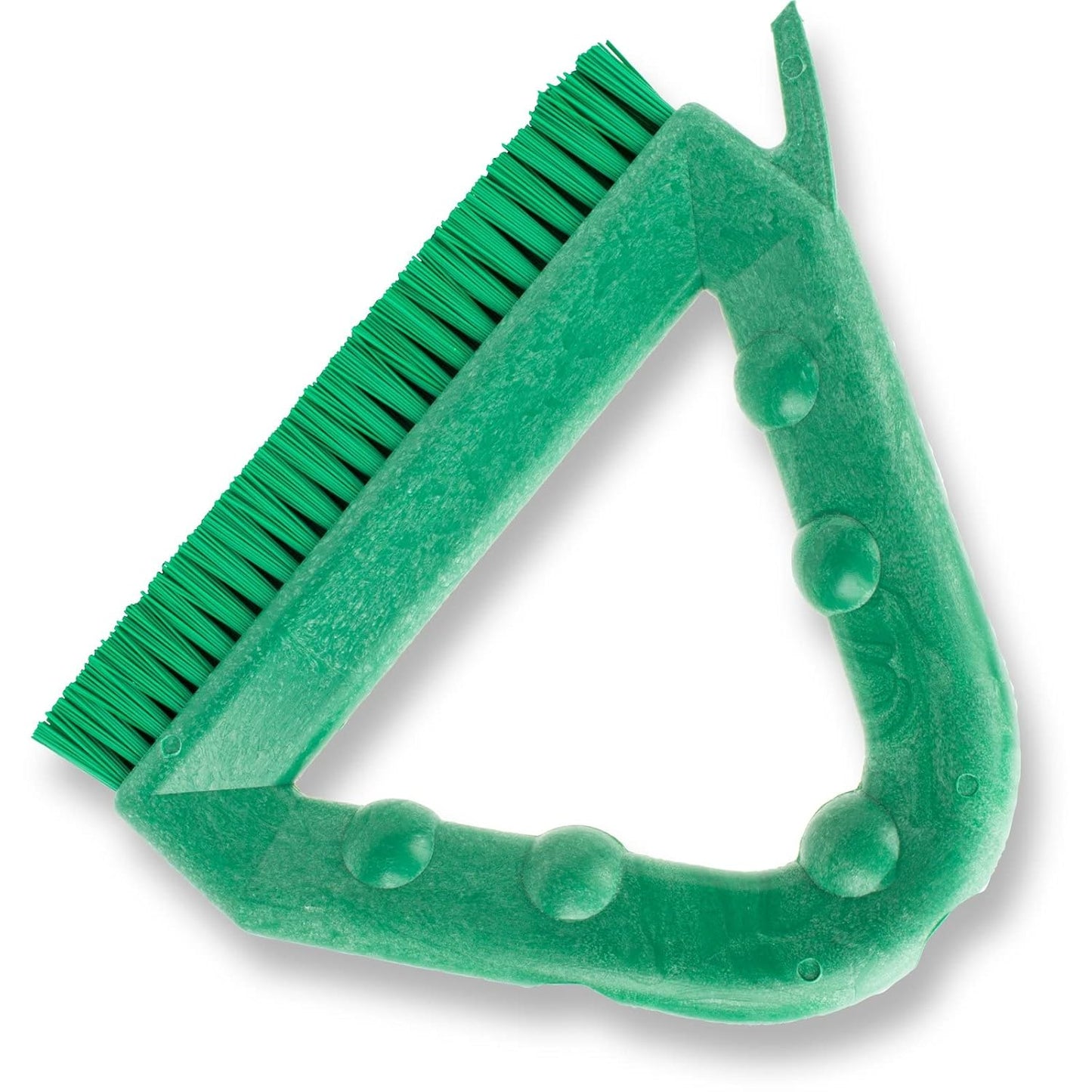 SPARTA Plastic Commercial Grout Brush, Triangle-Shaped Scrub Brush with Scraper and Two Threaded Holes for Attaching Handle (Sold Separately), 9 x 7 x 7 Inches, Gray
