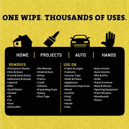 Tub O' Towels Heavy-Duty Multi-Surface Cleaning Wipes, 10" x 12", 90 Count Canister, Removes Grease, Grime, Tough Stains, Durable Disposable Wipes for Home, Garage, Outdoor Cleaning Tasks, 2-Pack