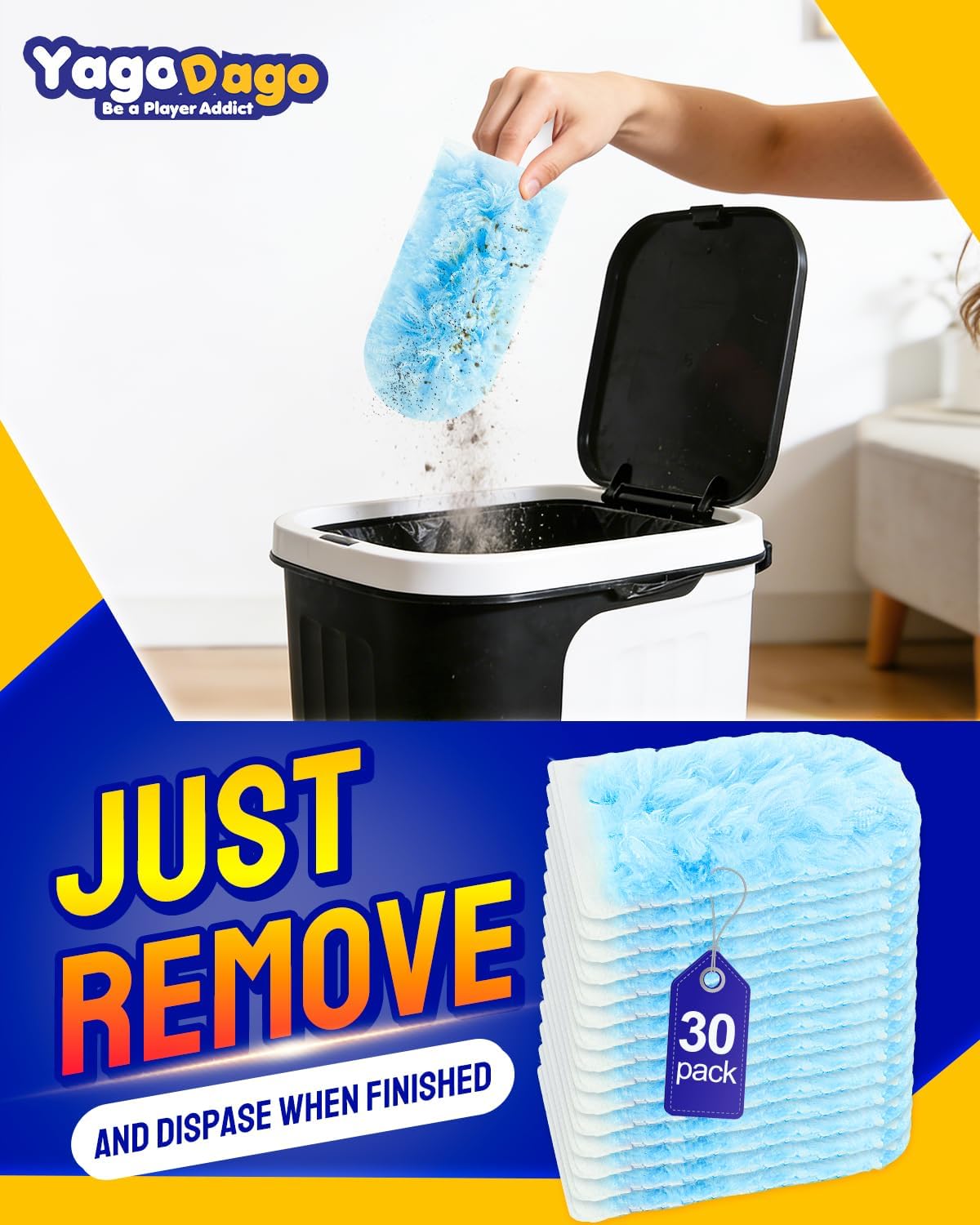 20 Count Duster Refill Compatible with Swiffer Hand Duster, Lavender Flavor Disposable Heavy Duty Duster Refills, Dusters Refills for Cleaning, Blinds & Ceiling Fan (Handle is Not Included)