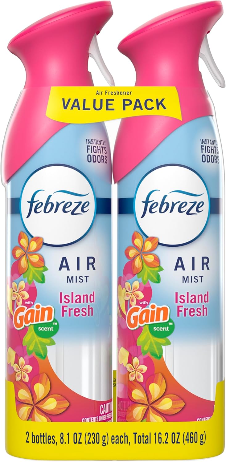 Febreze Air Mist Air Freshener Spray, Odor-Fighting Room Spray, Air Fresheners for Home and Bathroom and Kitchen, Aerosol Can, Downy April Fresh Scent, 8.8oz (Pack of 2)