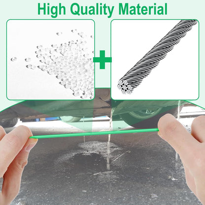 ecocstm Auto Sunroof Drain Cleaning Tool, 120 Inch Flexible Drain Brush, Sunroof Drain Cleaner with Pipe Cleaning Brush, Syringe Hose and Crevice Brush, Cleaning Tool for Drains, Sewers, Windshields