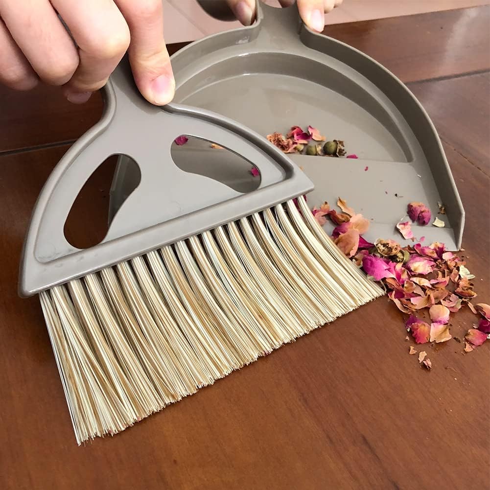 Small Mini Hand Broom Dustpan : Small Broom and Dustpan Set, Mini Broom and Dustpan Set, Mini Dustpan and Brush Set for Cat Litter, Kitchen, Tables, Countertops, Cars, etc.
